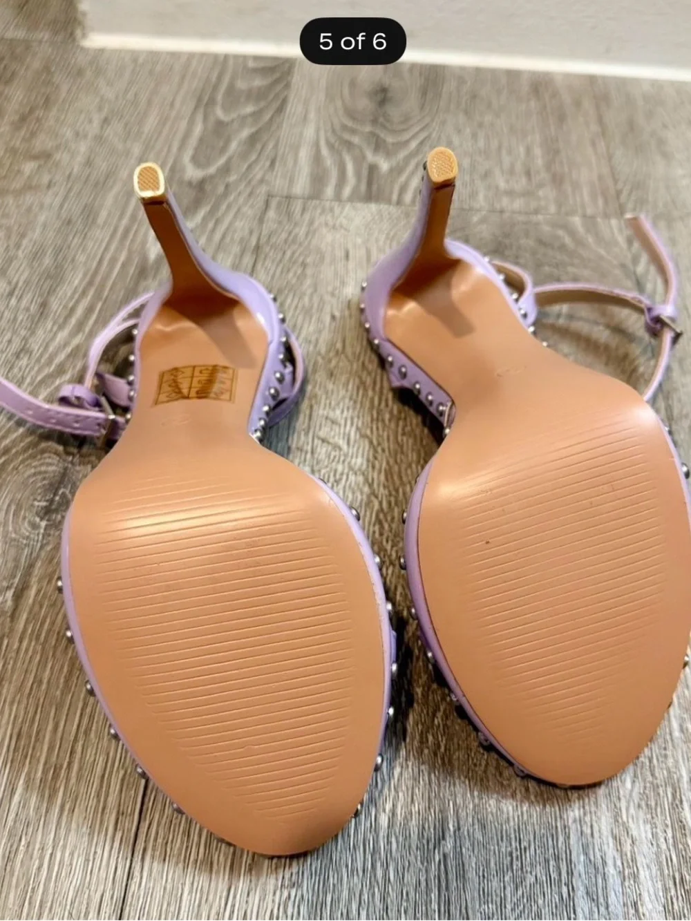 PrettyLittleThing Lilac Studded High Heel Sandals